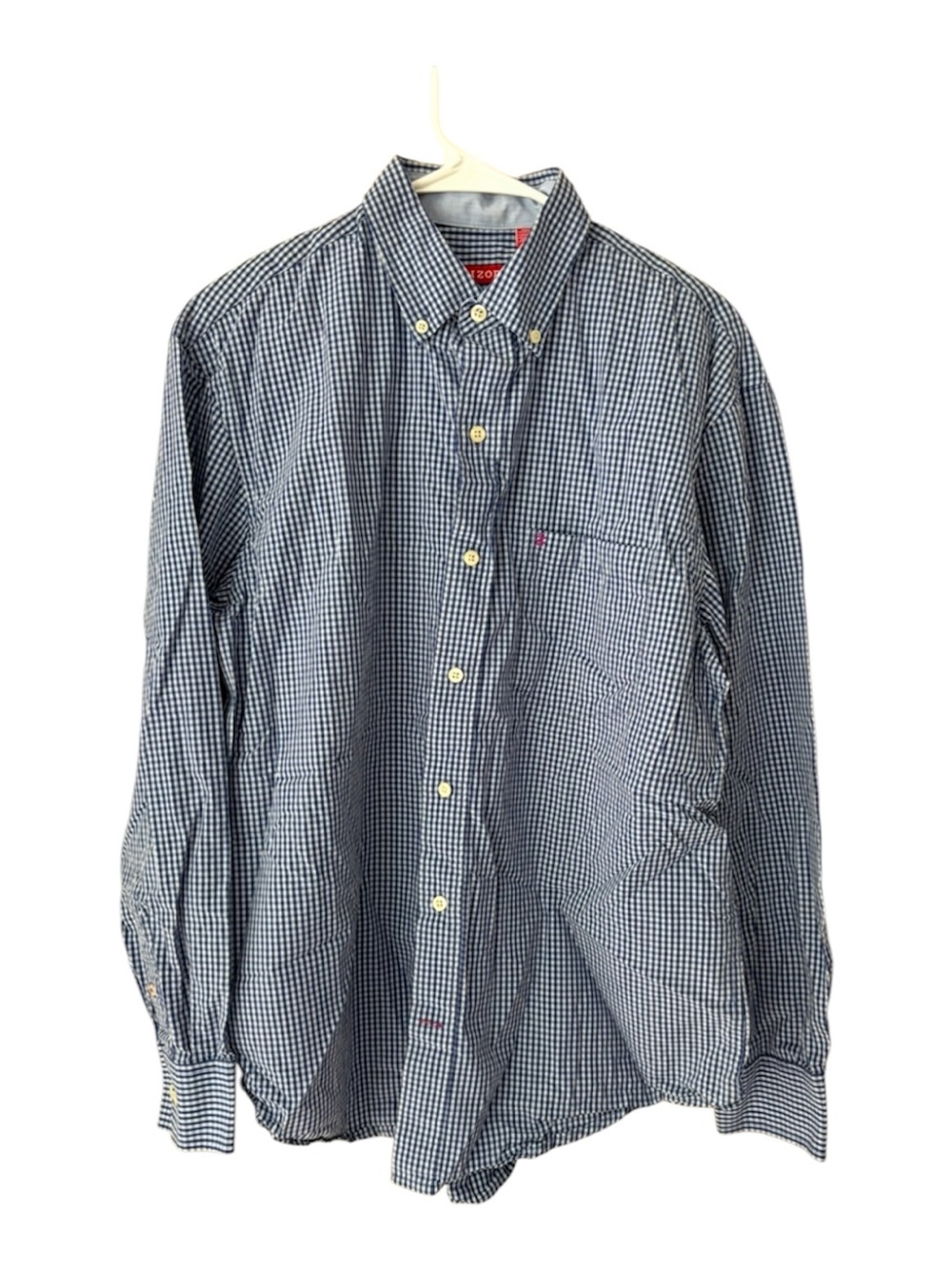 NWOT Izod Blue Micro-Checked Dress Shirt SZ M